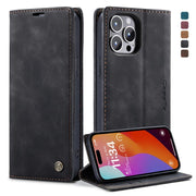 For iPhone 15 Pro Max CaseMe 013 Multifunctional Horizontal Flip Leather Phone Case(Black)