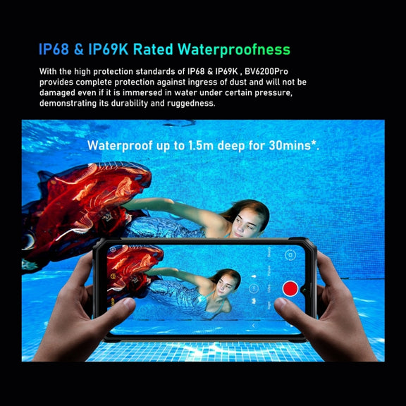 Blackview BV6200 Pro, 6GB+128GB, IP68/IP69K/MIL-STD-810H, 6.56 inch Android 13 MediaTek Helio P35 Octa Core, Network: 4G, OTG(Green)