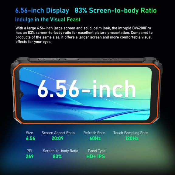 Blackview BV6200 Pro, 6GB+128GB, IP68/IP69K/MIL-STD-810H, 6.56 inch Android 13 MediaTek Helio P35 Octa Core, Network: 4G, OTG(Black)