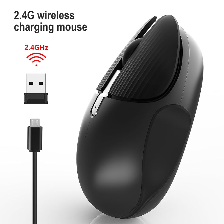 HXSJ M106 2.4GHZ 1600dpi Single-mode Wireless Mouse USB Rechargeable(Black)