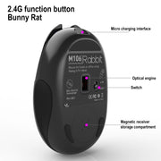 HXSJ M106 2.4GHZ 1600dpi Single-mode Wireless Mouse USB Rechargeable(Black)