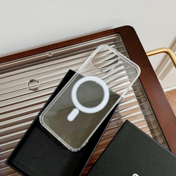For iPhone 16e MagSafe Magnetic Clear Acrylic TPU Phone Case(Transparent)