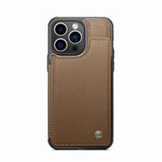 For iPhone 15 Pro Max CaseMe C22 Card Slots Holder RFID Anti-theft Phone Case(Brown)