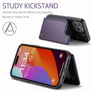 For iPhone 15 Pro Max CaseMe C22 Card Slots Holder RFID Anti-theft Phone Case(Purple)