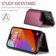 For iPhone 15 Pro CaseMe C22 Card Slots Holder RFID Anti-theft Phone Case(Wine Red)