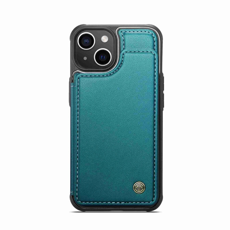 For iPhone 15 Plus CaseMe C22 Card Slots Holder RFID Anti-theft Phone Case(Blue Green)
