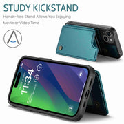 For iPhone 15 Plus CaseMe C22 Card Slots Holder RFID Anti-theft Phone Case(Blue Green)