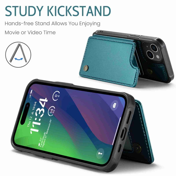 For iPhone 15 Plus CaseMe C22 Card Slots Holder RFID Anti-theft Phone Case(Blue Green)