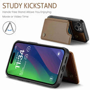 For iPhone 15 Plus CaseMe C22 Card Slots Holder RFID Anti-theft Phone Case(Brown)