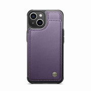 For iPhone 15 Plus CaseMe C22 Card Slots Holder RFID Anti-theft Phone Case(Purple)