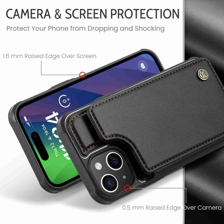For iPhone 15 Plus CaseMe C22 Card Slots Holder RFID Anti-theft Phone Case(Black)