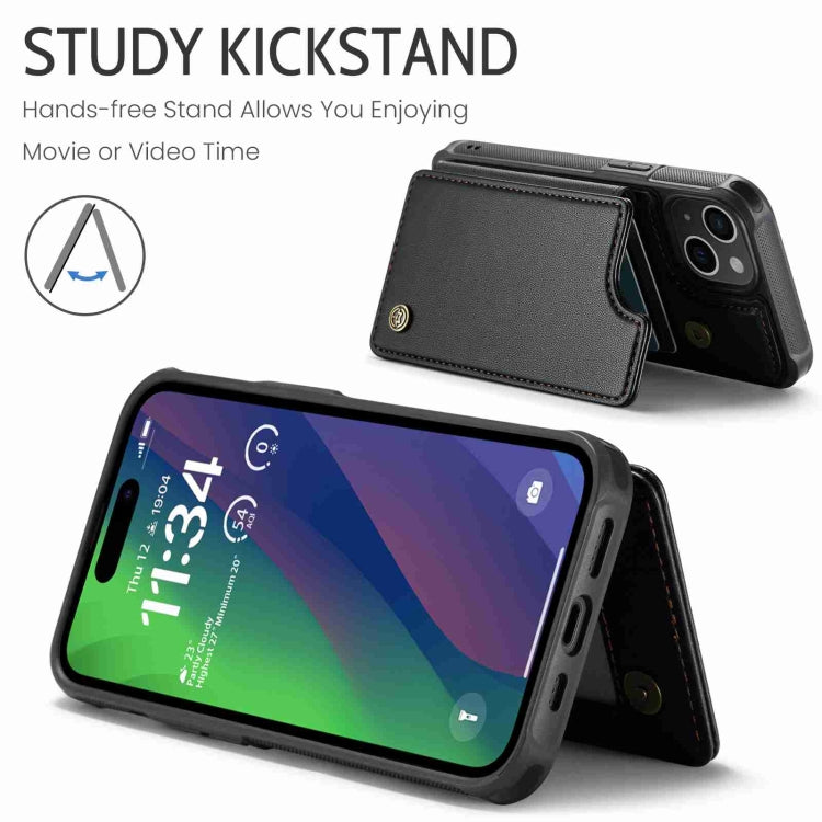 For iPhone 15 Plus CaseMe C22 Card Slots Holder RFID Anti-theft Phone Case(Black)