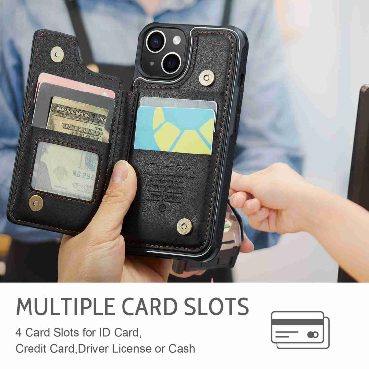For iPhone 15 Plus CaseMe C22 Card Slots Holder RFID Anti-theft Phone Case(Black)