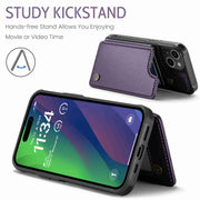 For iPhone 15 CaseMe C22 Card Slots Holder RFID Anti-theft Phone Case(Purple)