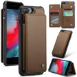 For iPhone 8 Plus / 7 Plus CaseMe C22 Card Slots Holder RFID Anti-theft Phone Case(Brown) - free shipping - PMC Jewellery - Order now!