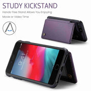 For iPhone 8 Plus / 7 Plus CaseMe C22 Card Slots Holder RFID Anti-theft Phone Case(Purple)