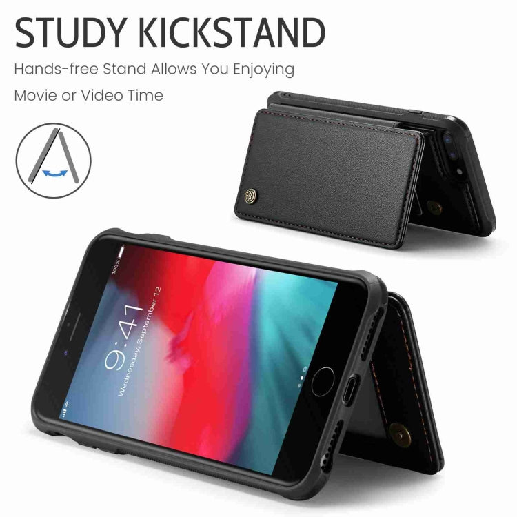 For iPhone 8 Plus / 7 Plus CaseMe C22 Card Slots Holder RFID Anti-theft Phone Case(Black)