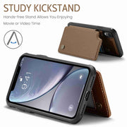 For iPhone XR CaseMe C22 Card Slots Holder RFID Anti-theft Phone Case(Brown)