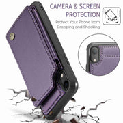For iPhone XR CaseMe C22 Card Slots Holder RFID Anti-theft Phone Case(Purple)