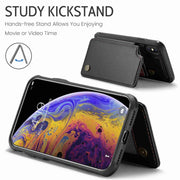 For iPhone XS Max CaseMe C22 Card Slots Holder RFID Anti-theft Phone Case(Black)
