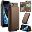 For iPhone SE 2022 / SE 2020 CaseMe C22 Card Slots Holder RFID Anti-theft Phone Case(Brown) - free shipping - PMC Jewellery - Order now!