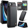 For iPhone SE 2022 / SE 2020 CaseMe C22 Card Slots Holder RFID Anti-theft Phone Case(Black) - free shipping - PMC Jewellery - Order now!