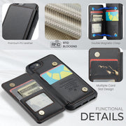 For iPhone SE 2022 / SE 2020 CaseMe C22 Card Slots Holder RFID Anti-theft Phone Case(Black)