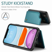 For iPhone 11 CaseMe C22 Card Slots Holder RFID Anti-theft Phone Case(Blue Green)