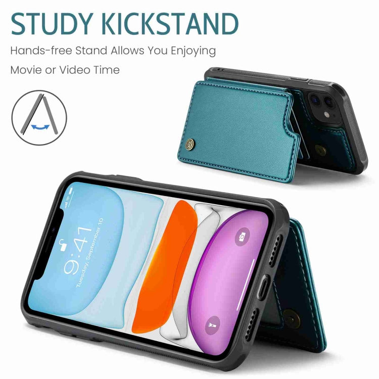 For iPhone 11 CaseMe C22 Card Slots Holder RFID Anti-theft Phone Case(Blue Green)