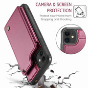 For iPhone 11 CaseMe C22 Card Slots Holder RFID Anti-theft Phone Case(Wine Red)
