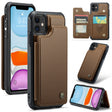 For iPhone 11 CaseMe C22 Card Slots Holder RFID Anti-theft Phone Case(Brown) - free shipping - PMC Jewellery - Order now!