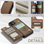 For iPhone 11 CaseMe C22 Card Slots Holder RFID Anti-theft Phone Case(Brown)