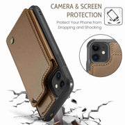 For iPhone 11 CaseMe C22 Card Slots Holder RFID Anti-theft Phone Case(Brown)