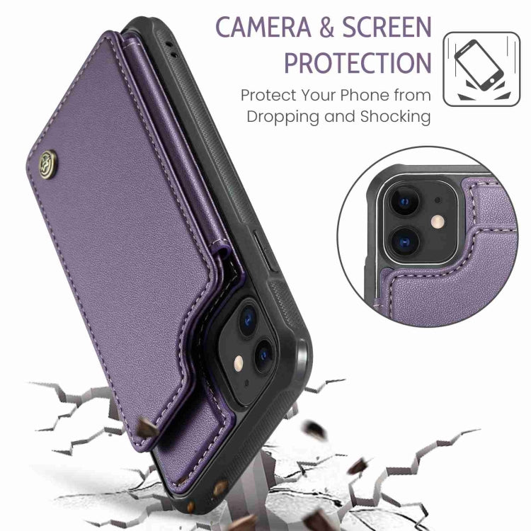 For iPhone 11 CaseMe C22 Card Slots Holder RFID Anti-theft Phone Case(Purple)