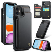 For iPhone 11 CaseMe C22 Card Slots Holder RFID Anti-theft Phone Case(Black)