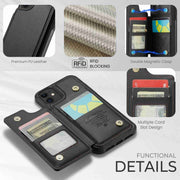 For iPhone 11 CaseMe C22 Card Slots Holder RFID Anti-theft Phone Case(Black)