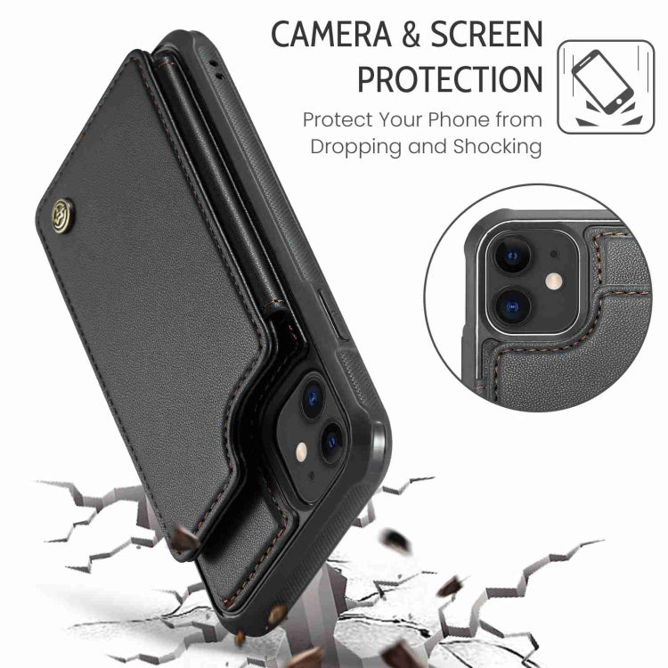 For iPhone 11 CaseMe C22 Card Slots Holder RFID Anti-theft Phone Case(Black)