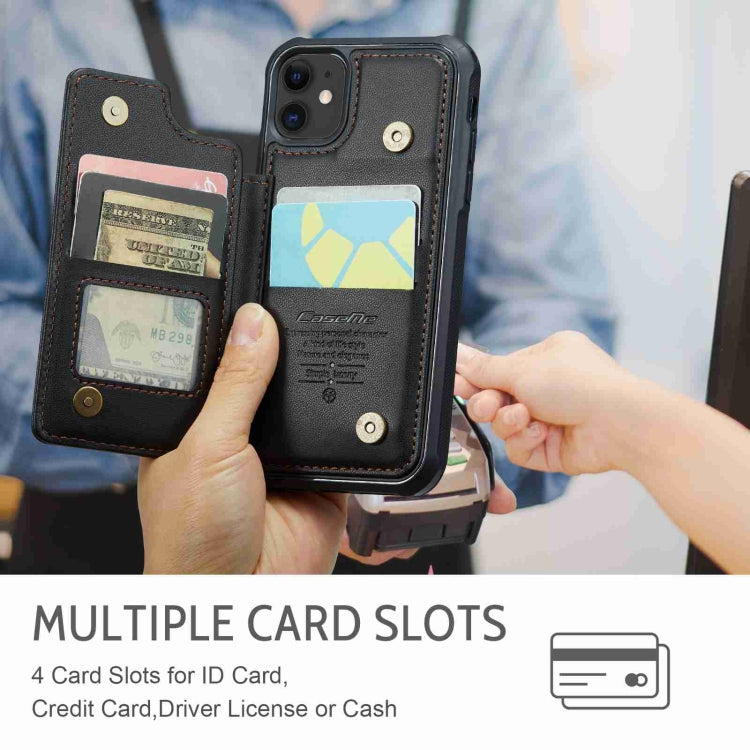 For iPhone 11 CaseMe C22 Card Slots Holder RFID Anti-theft Phone Case(Black)