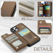 For iPhone 11 Pro CaseMe C22 Card Slots Holder RFID Anti-theft Phone Case(Brown)