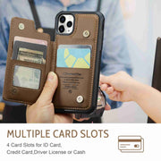 For iPhone 11 Pro CaseMe C22 Card Slots Holder RFID Anti-theft Phone Case(Brown)
