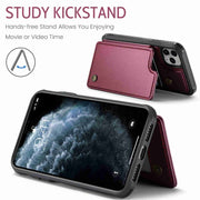 For iPhone 11 Pro Max CaseMe C22 Card Slots Holder RFID Anti-theft Phone Case(Wine Red)