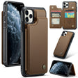 For iPhone 11 Pro Max CaseMe C22 Card Slots Holder RFID Anti-theft Phone Case(Brown) - free shipping - PMC Jewellery - Order now!