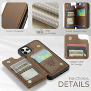 For iPhone 11 Pro Max CaseMe C22 Card Slots Holder RFID Anti-theft Phone Case(Brown)
