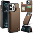 For iPhone 12 Pro Max CaseMe C22 Card Slots Holder RFID Anti-theft Phone Case(Brown) - free shipping - PMC Jewellery - Order now!