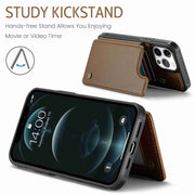 For iPhone 12 Pro Max CaseMe C22 Card Slots Holder RFID Anti-theft Phone Case(Brown)