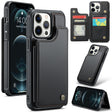 For iPhone 12 Pro Max CaseMe C22 Card Slots Holder RFID Anti-theft Phone Case(Black) - free shipping - PMC Jewellery - Order now!