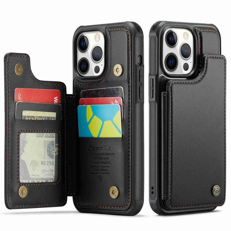 For iPhone 12 Pro Max CaseMe C22 Card Slots Holder RFID Anti-theft Phone Case(Black)