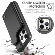 For iPhone 12 Pro Max CaseMe C22 Card Slots Holder RFID Anti-theft Phone Case(Black)