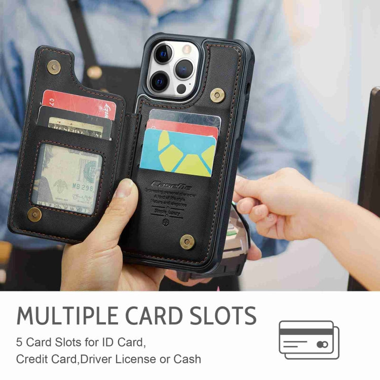For iPhone 12 Pro Max CaseMe C22 Card Slots Holder RFID Anti-theft Phone Case(Black)