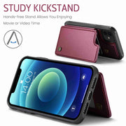 For iPhone 12 / 12 Pro CaseMe C22 Card Slots Holder RFID Anti-theft Phone Case(Wine Red)